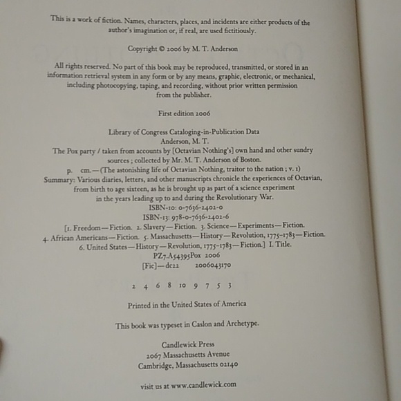 Astonishing Life Octavian Nothing M T Anderson Young Adult Historical Fiction - Picture 6 of 7